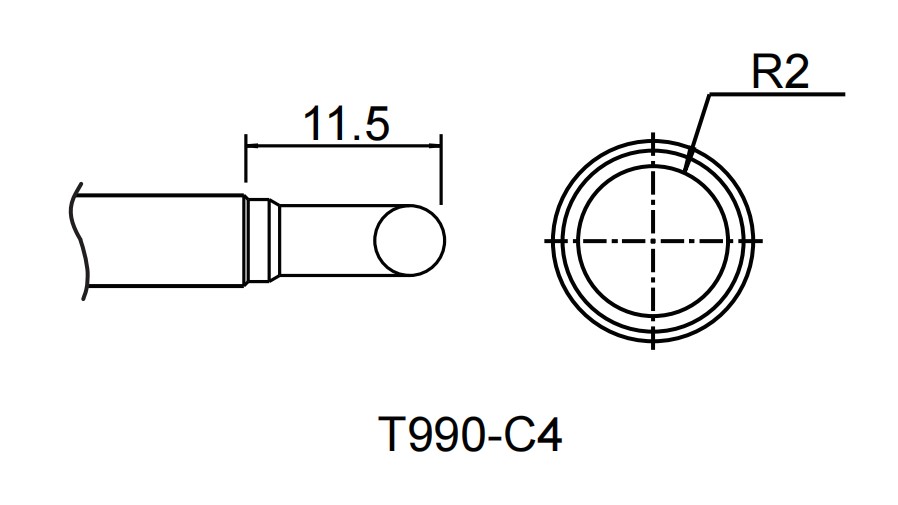Картридж-наконечник для ST-909, косой срез 4.0 x 11.5 мм