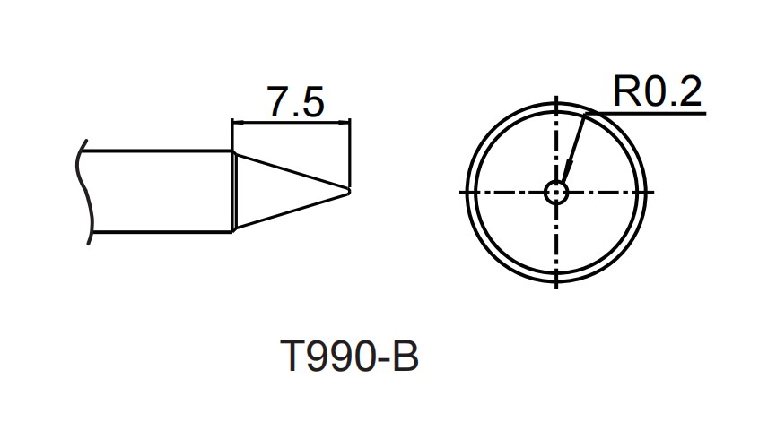 Картридж-наконечник для ST-909, конус 0.4 x 7.5 мм