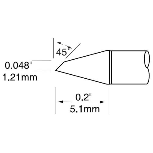 Картридж-наконечник для CV-UF, миниволна 45°, 1.21х5.1мм