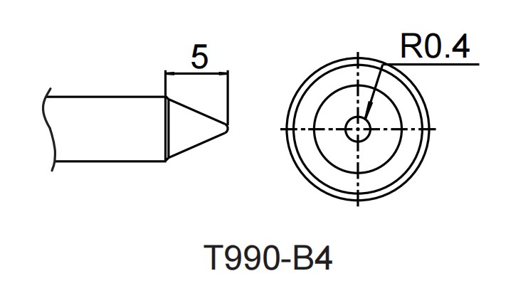 Картридж-наконечник для ST-909, конус 0.8 x 5 мм