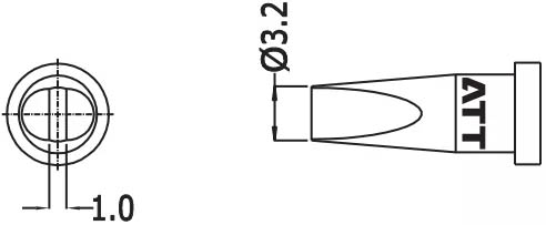 Наконечник для ST-100, клиновидный тонкий 3.2мм