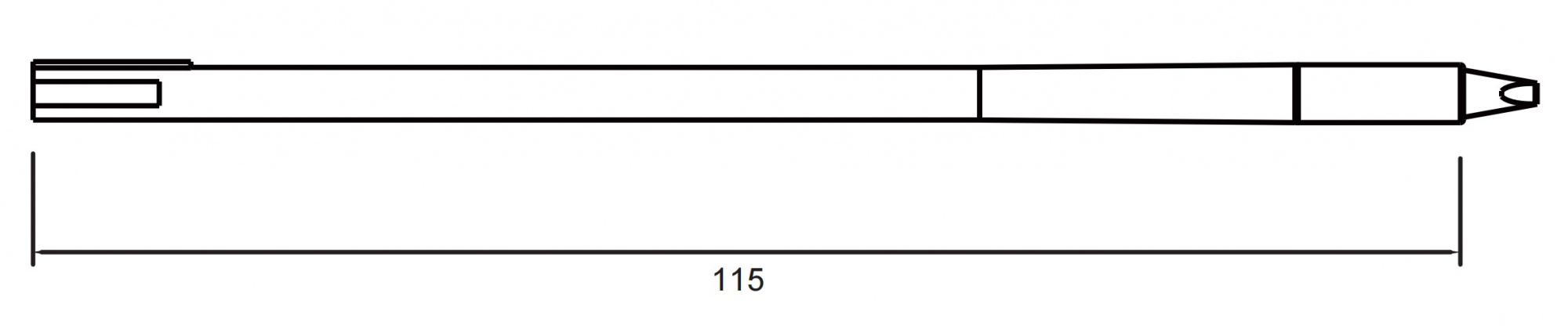 Картридж-наконечник для ST-909, конус 0.8 x 5 мм
